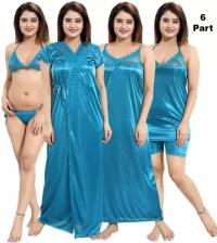 Premium 6-Piece Satin Nightwear Set – Luxury Sleepwear & Loungewear Collection