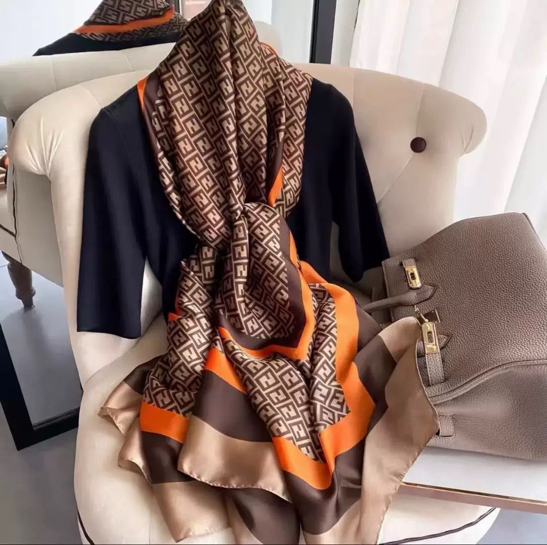 Premium Luxury Satin Silk Scarf for Women | Soft Printed Hijab & Neck Scarf