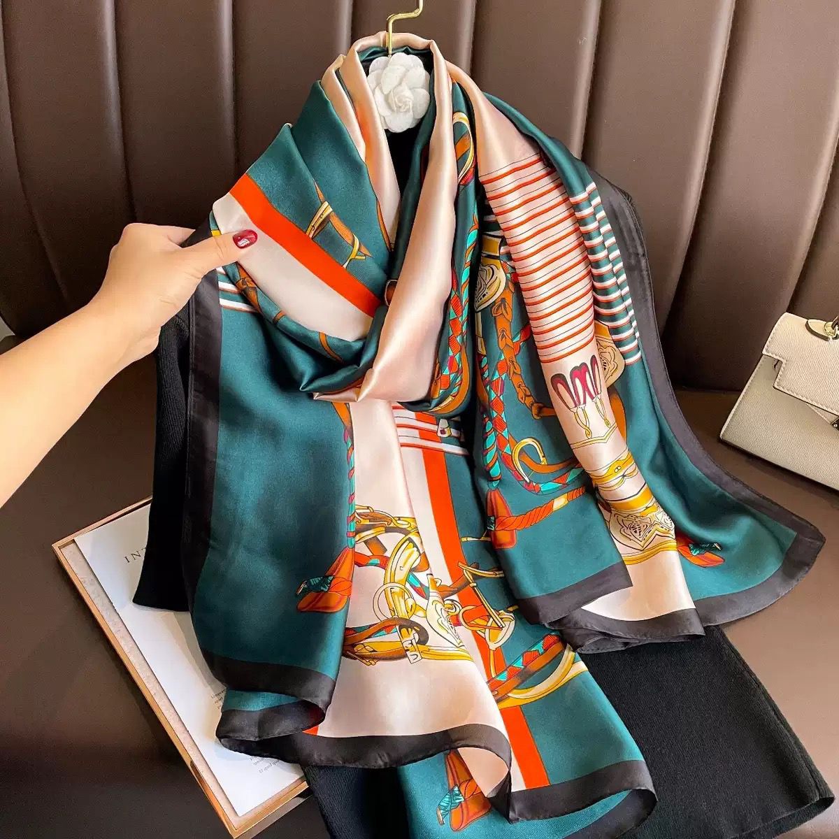 Premium Luxury Satin Silk Scarf for Women | Soft Printed Hijab & Neck Scarf