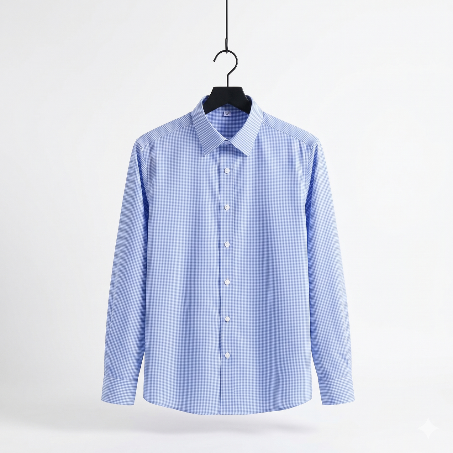Sky Blue Micro-Check Formal Shirt