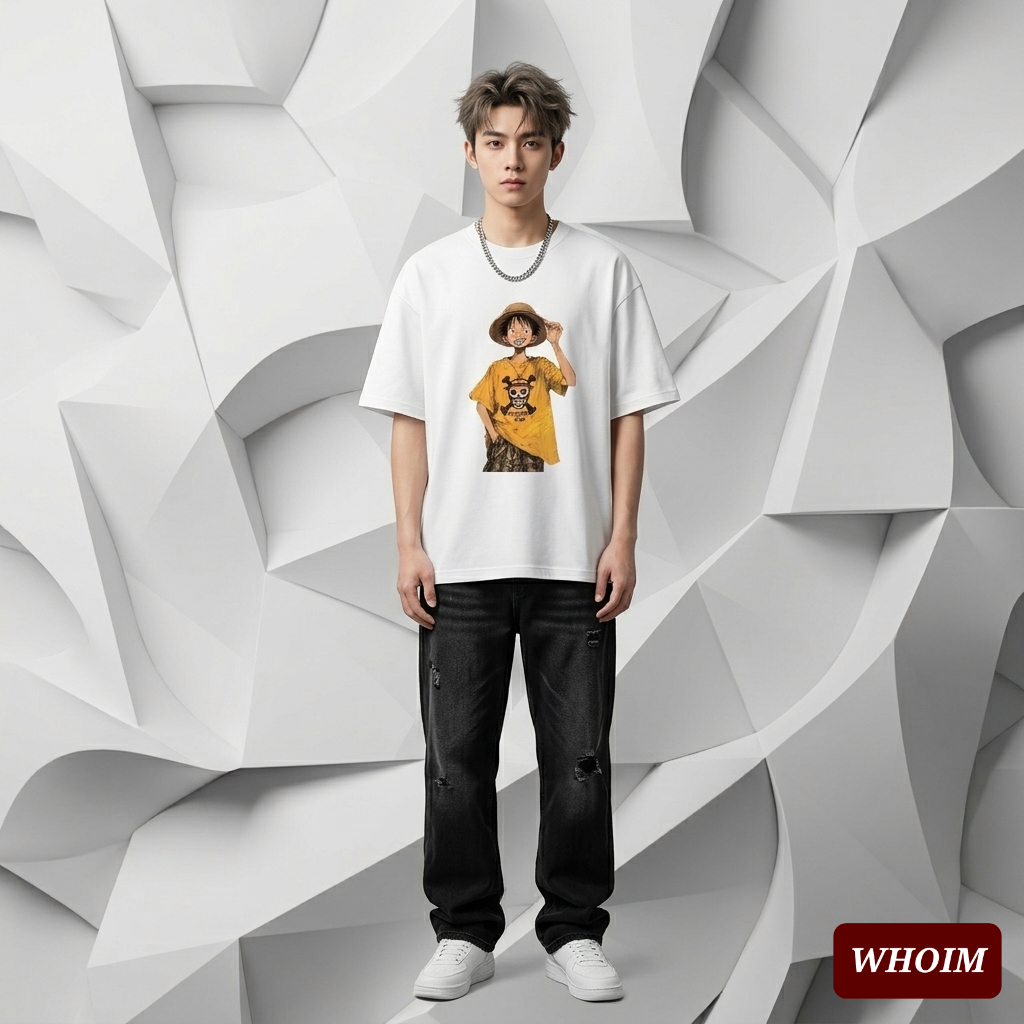 The Whoim Identity: Straw Hat Luffy Drop Shoulder (Man)