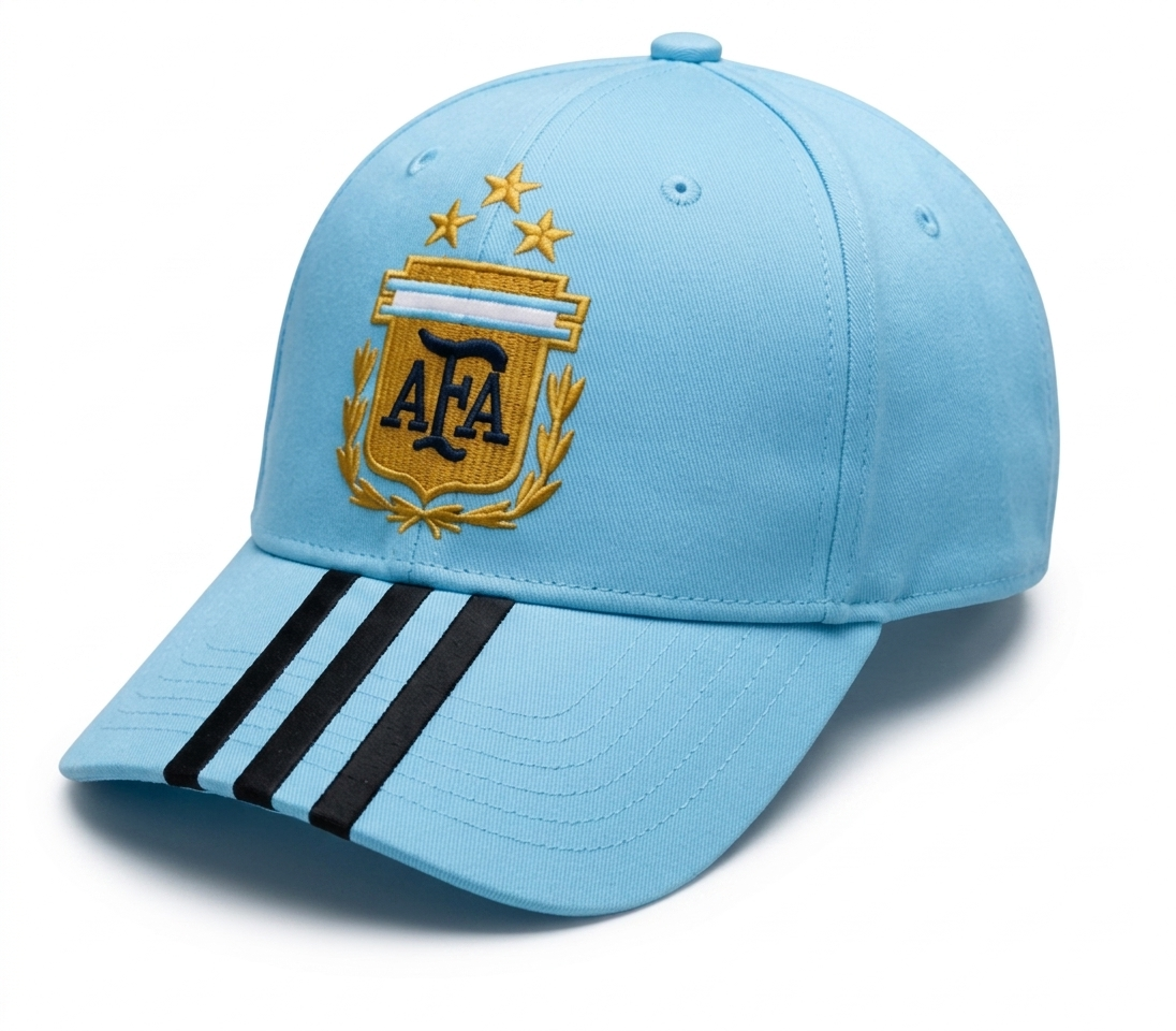 Argentina 3-Star AFA Cap | Minimalist Light Blue Baseball Hat by Whoim