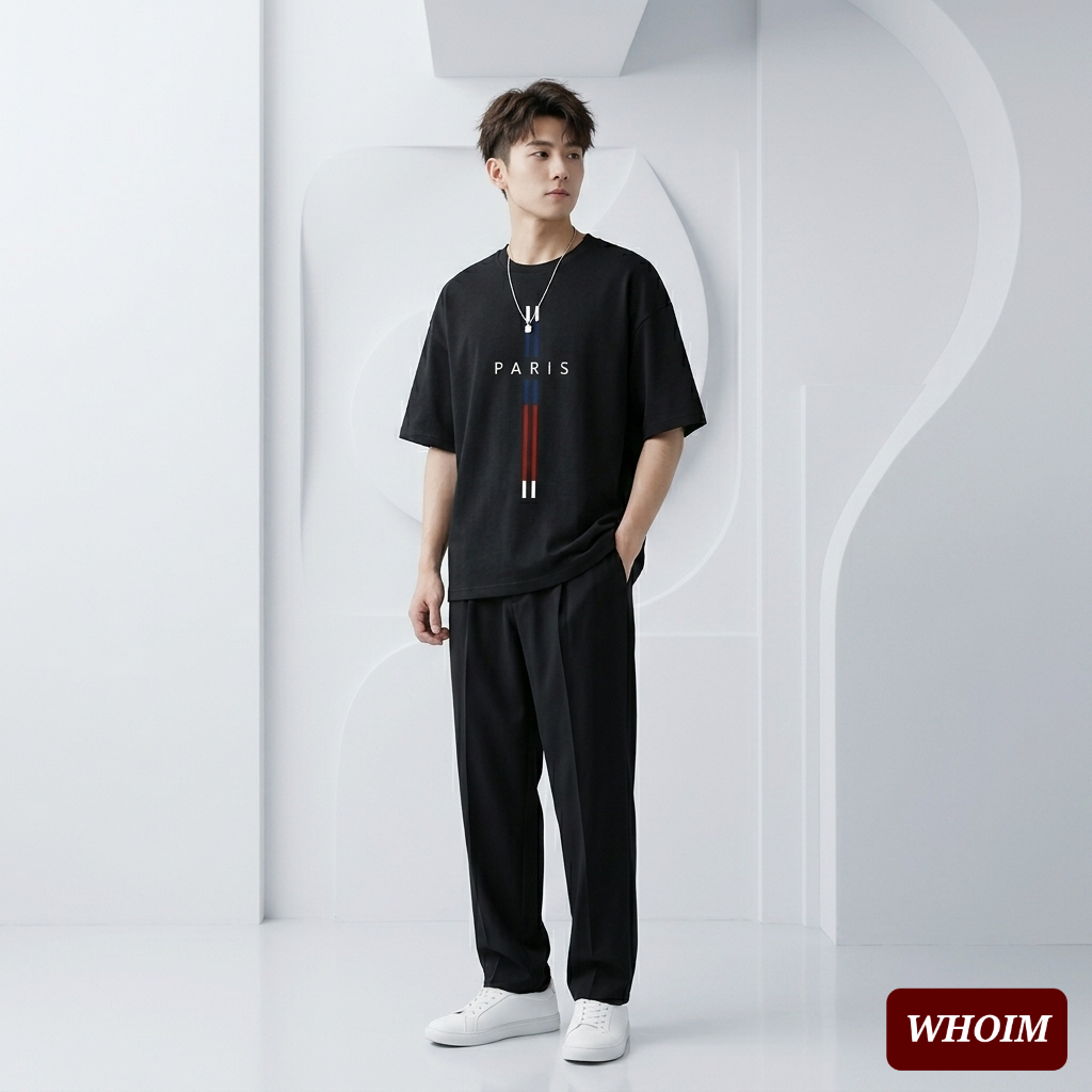 Whoim Men's Paris Drop Shoulder Tee