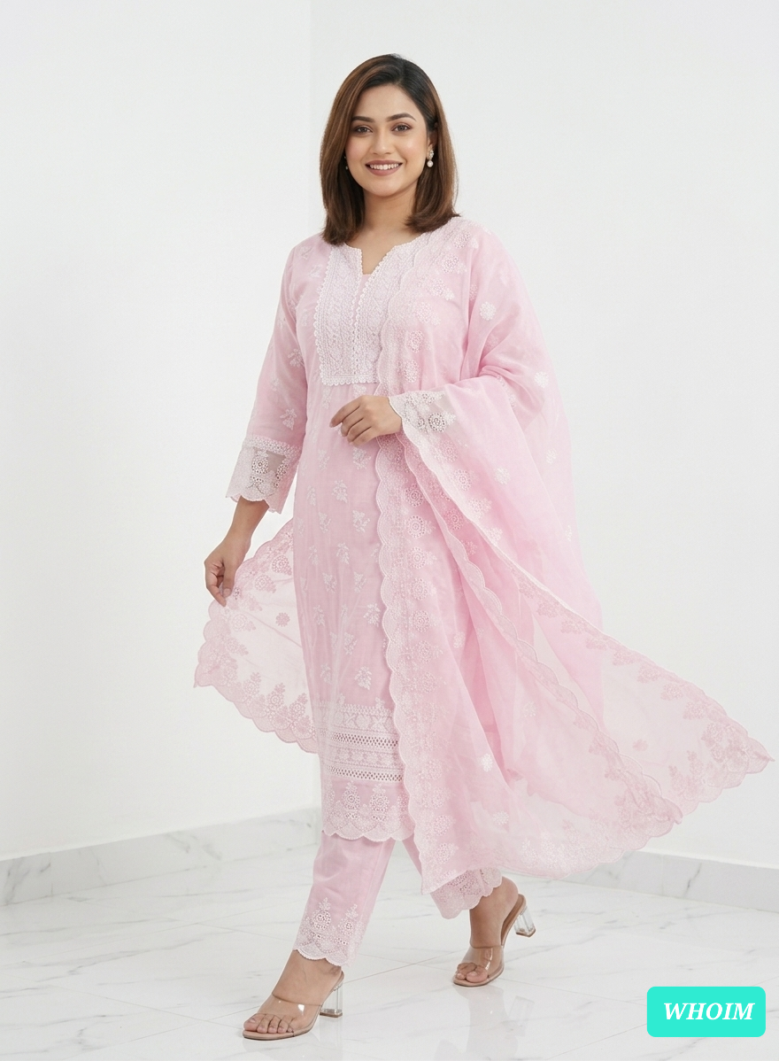 Woman's Whoim Intricate Embroidery Three-Piece