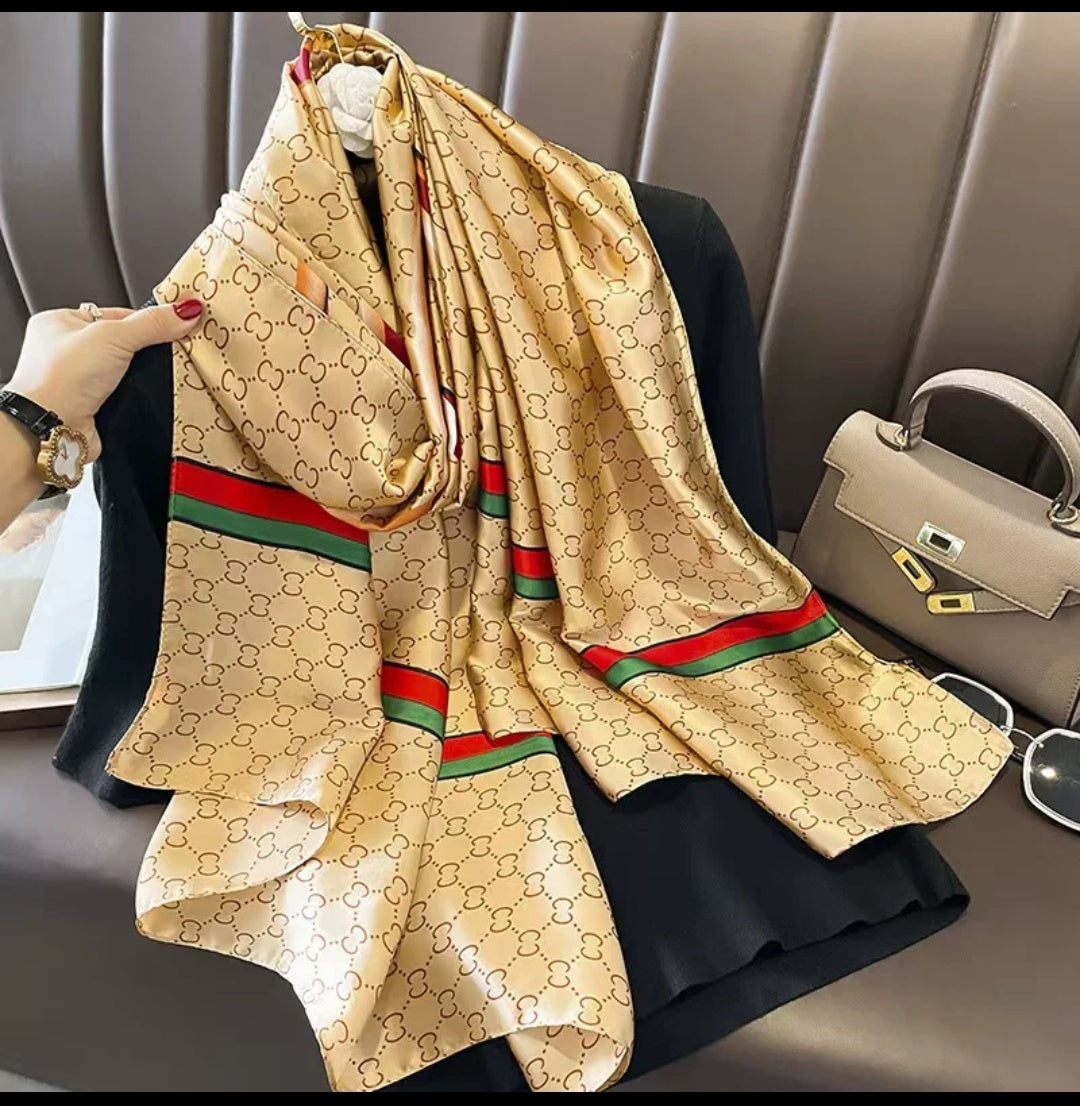 Premium Luxury Satin Silk Scarf for Women | Soft Printed Hijab & Neck Scarf
