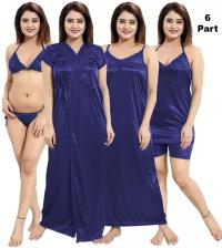 Premium 6-Piece Satin Nightwear Set – Luxury Sleepwear & Loungewear Collection