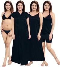 Premium 6-Piece Satin Nightwear Set – Luxury Sleepwear & Loungewear Collection