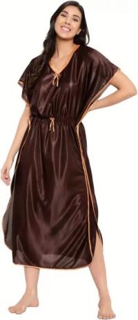 Elegant Satin Kaftan Nighty – Premium Full-Length Loungewear (51")