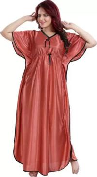 Elegant Satin Kaftan Nighty – Premium Full-Length Loungewear (51")