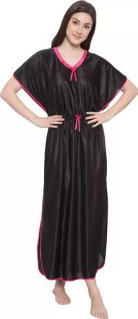 Elegant Satin Kaftan Nighty – Premium Full-Length Loungewear (51")
