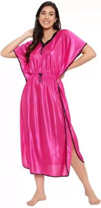 Elegant Satin Kaftan Nighty – Premium Full-Length Loungewear (51")