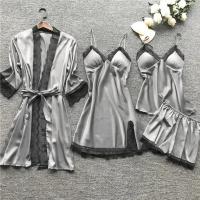 Premium 4-Piece Satin Nightwear Set – Luxurious & Comfortable Loungewear Collection