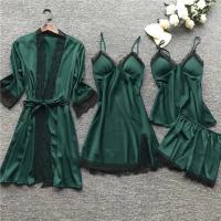 Premium 4-Piece Satin Nightwear Set – Luxurious & Comfortable Loungewear Collection