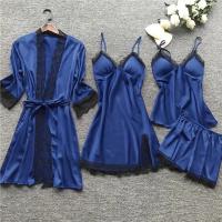 Premium 4-Piece Satin Nightwear Set – Luxurious & Comfortable Loungewear Collection