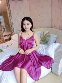 Luxury Silk Satin Night Dress – 180" Flare Free-Size Nightwear with Matching Panty