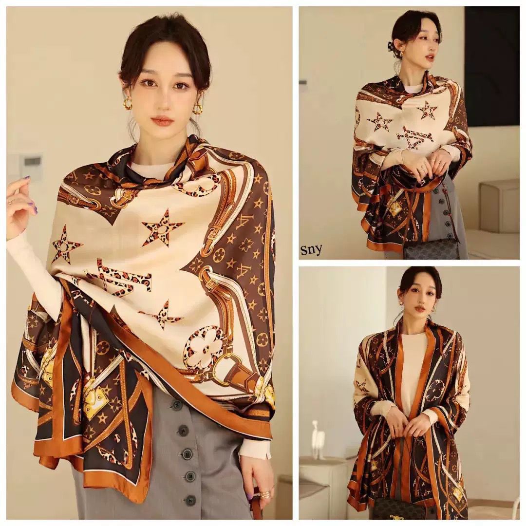 Premium Luxury Satin Silk Scarf for Women | Soft Printed Hijab & Neck Scarf