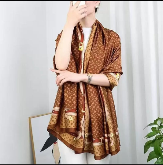 Premium Luxury Satin Silk Scarf for Women | Soft Printed Hijab & Neck Scarf