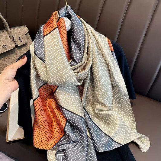 Premium Luxury Satin Silk Scarf for Women | Soft Printed Hijab & Neck Scarf