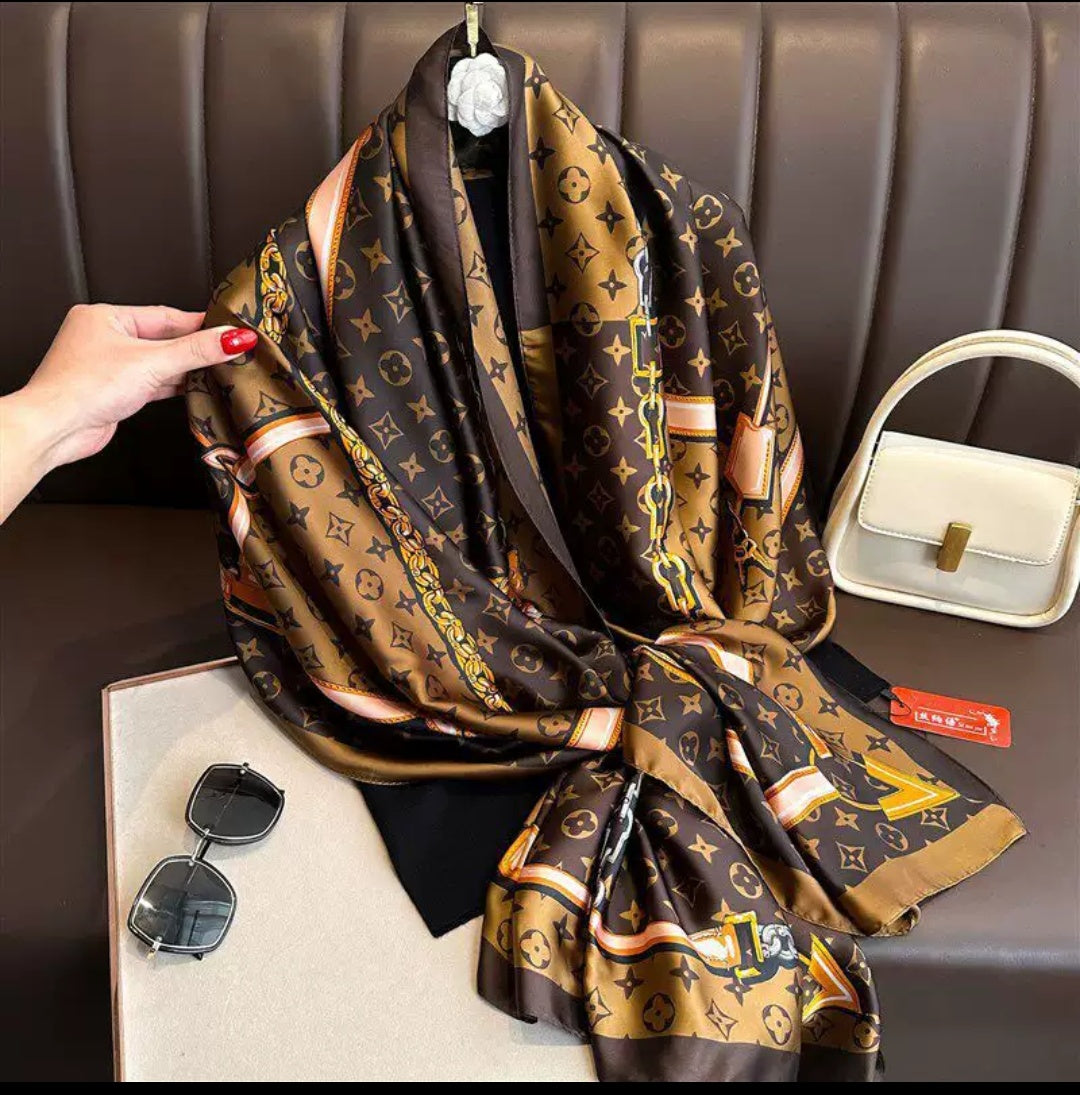 Premium Luxury Satin Silk Scarf for Women | Soft Printed Hijab & Neck Scarf