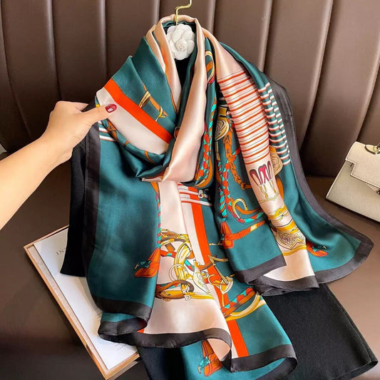 Premium Luxury Satin Silk Scarf for Women | Soft Printed Hijab & Neck Scarf