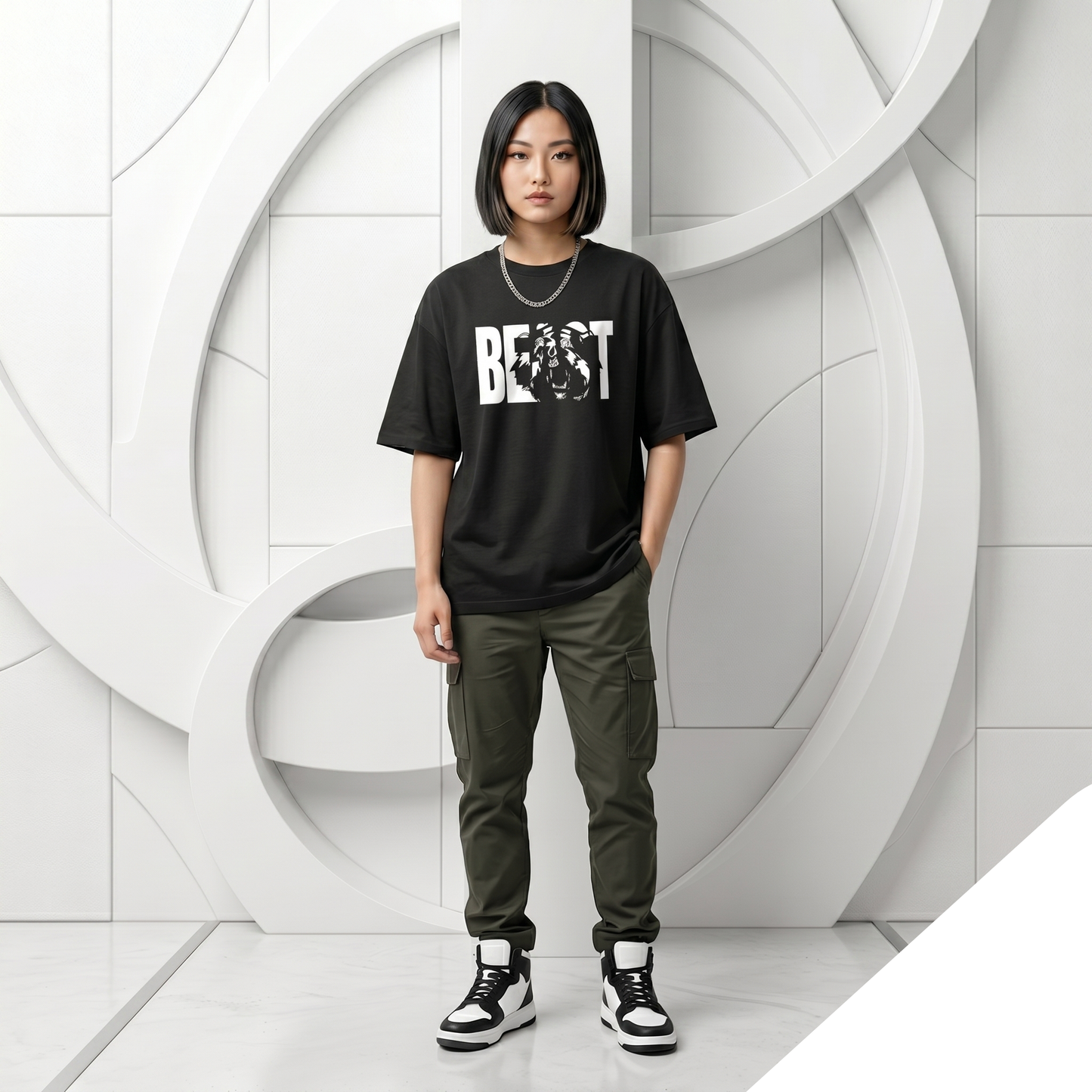 Whoim Alpha Instinct Drop Shoulder Tee for Woman