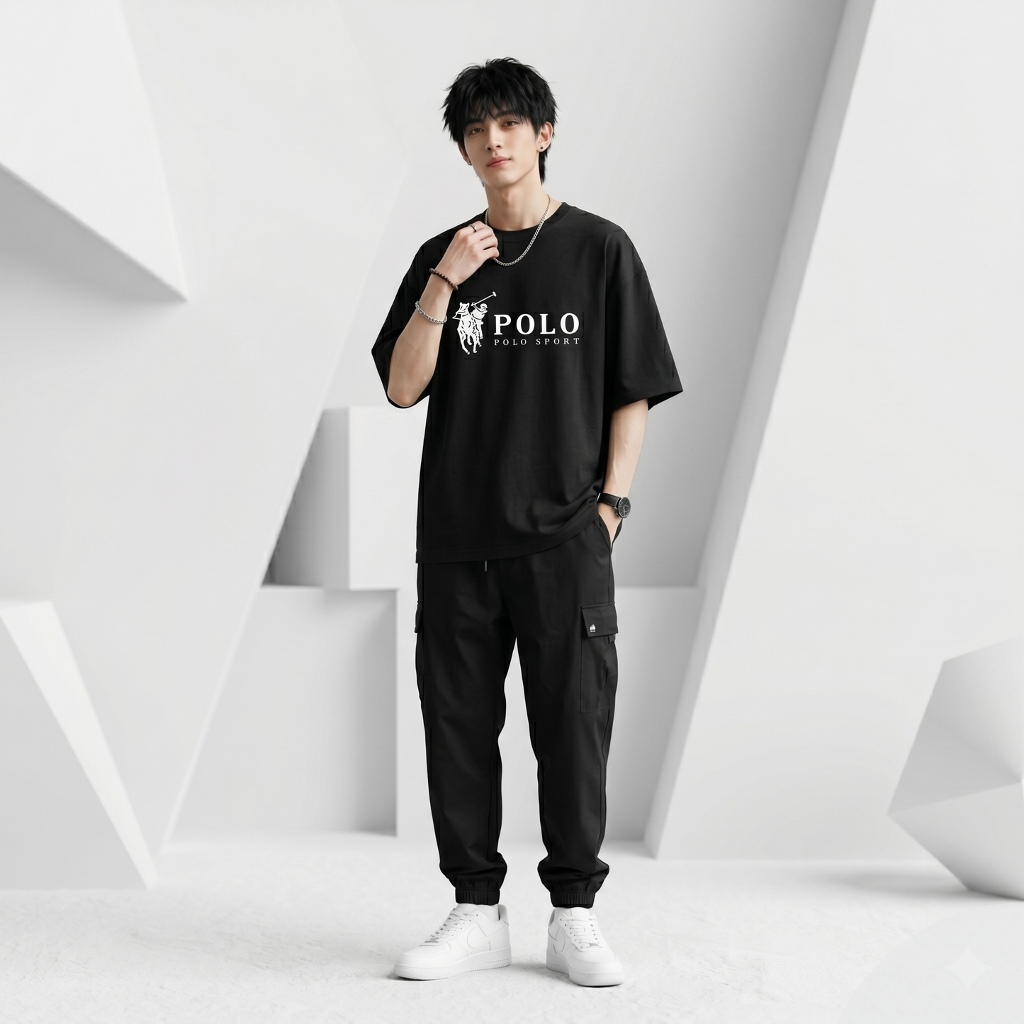 Whoim Iconic Polo Drop Shoulder T-Shirt