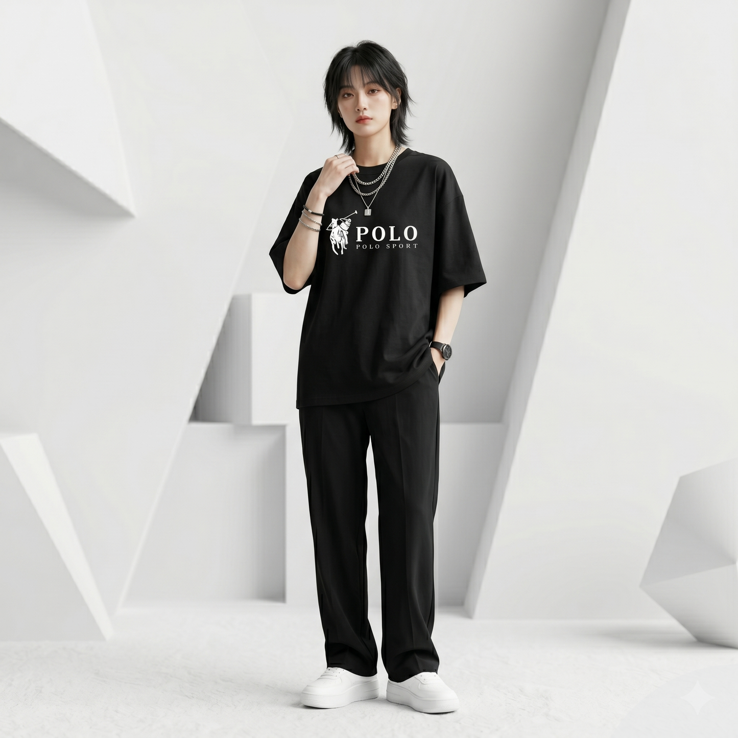 Whoim Iconic Polo Drop Shoulder T-Shirt