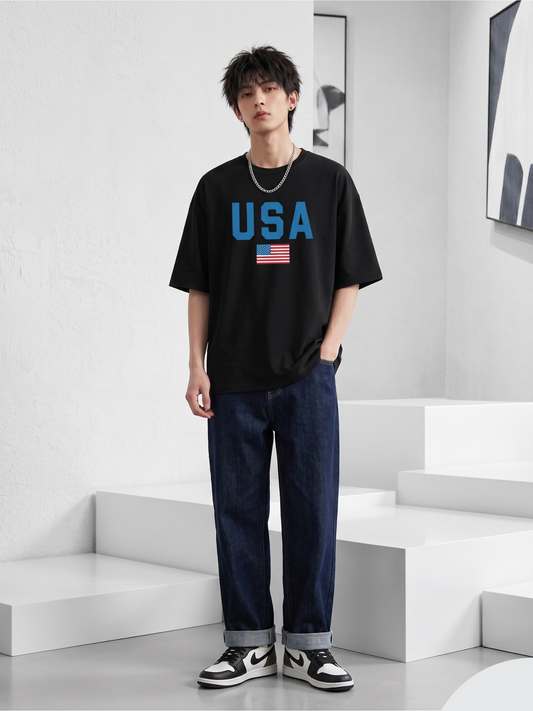 Whoim Americana Canvas: Block-Letter USA Tee for man