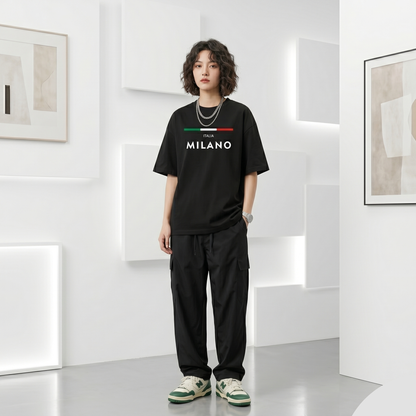Whoim Milano Oversized Drop Shoulder Tee for Woman