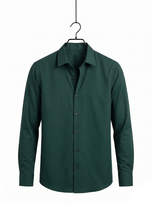 Deep Pine China Stitch Formal Shirt