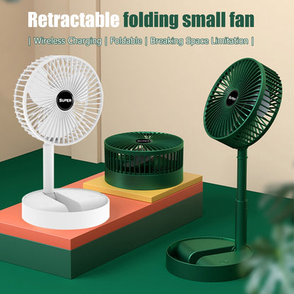 Folding Rechargeable Desk Fan,(D-4382) 3 Speeds Adjustable Height Table Fan with Timer, 2000mAh Rechargeable USB Charging for Home Office Travel