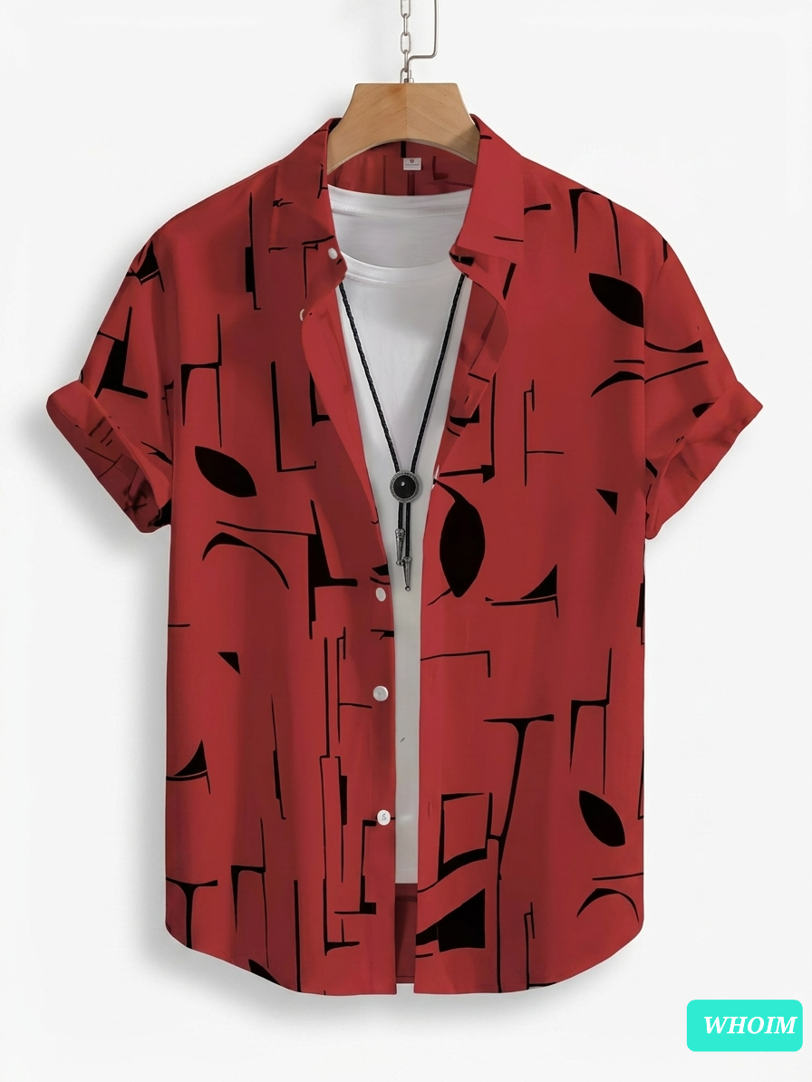 Whoim Modern Abstract Geometric Men's Shirt