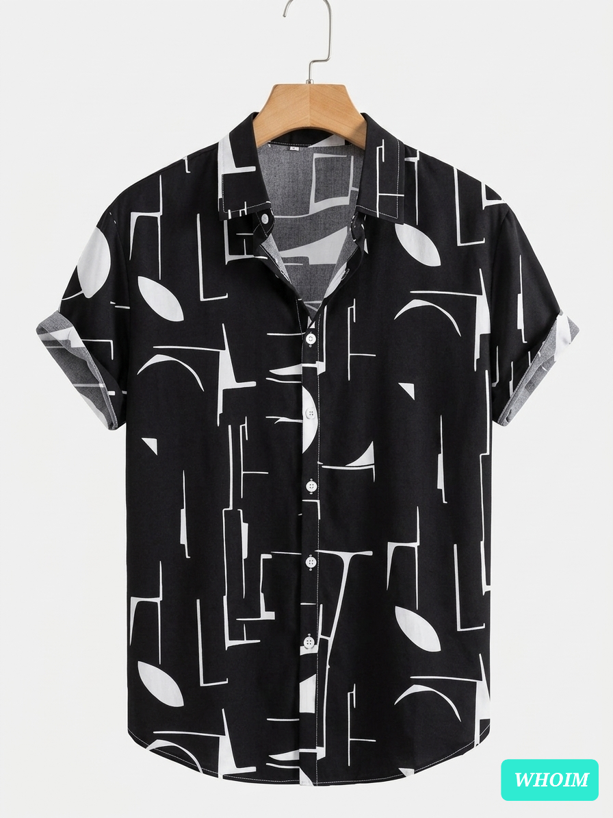 Whoim Modern Abstract Geometric Men's Shirt