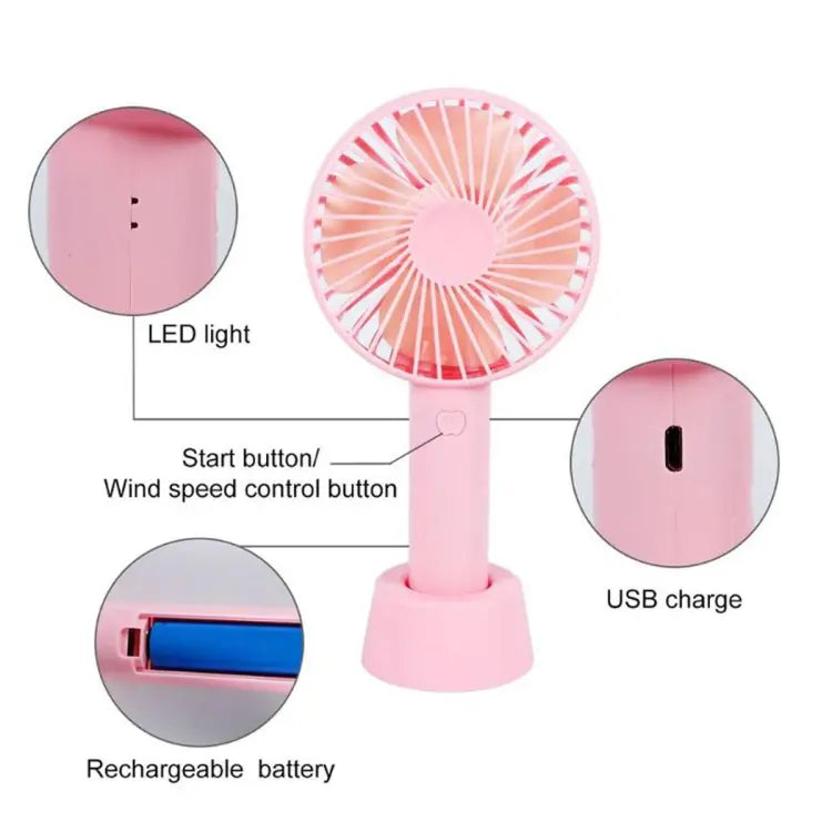 Mini Fan Very Stylish(D-4631) Rechargeable Hand Fan Usb Lithium Battery - Charger Fan