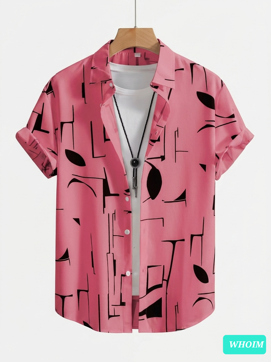 Whoim Modern Abstract Geometric Men's Shirt