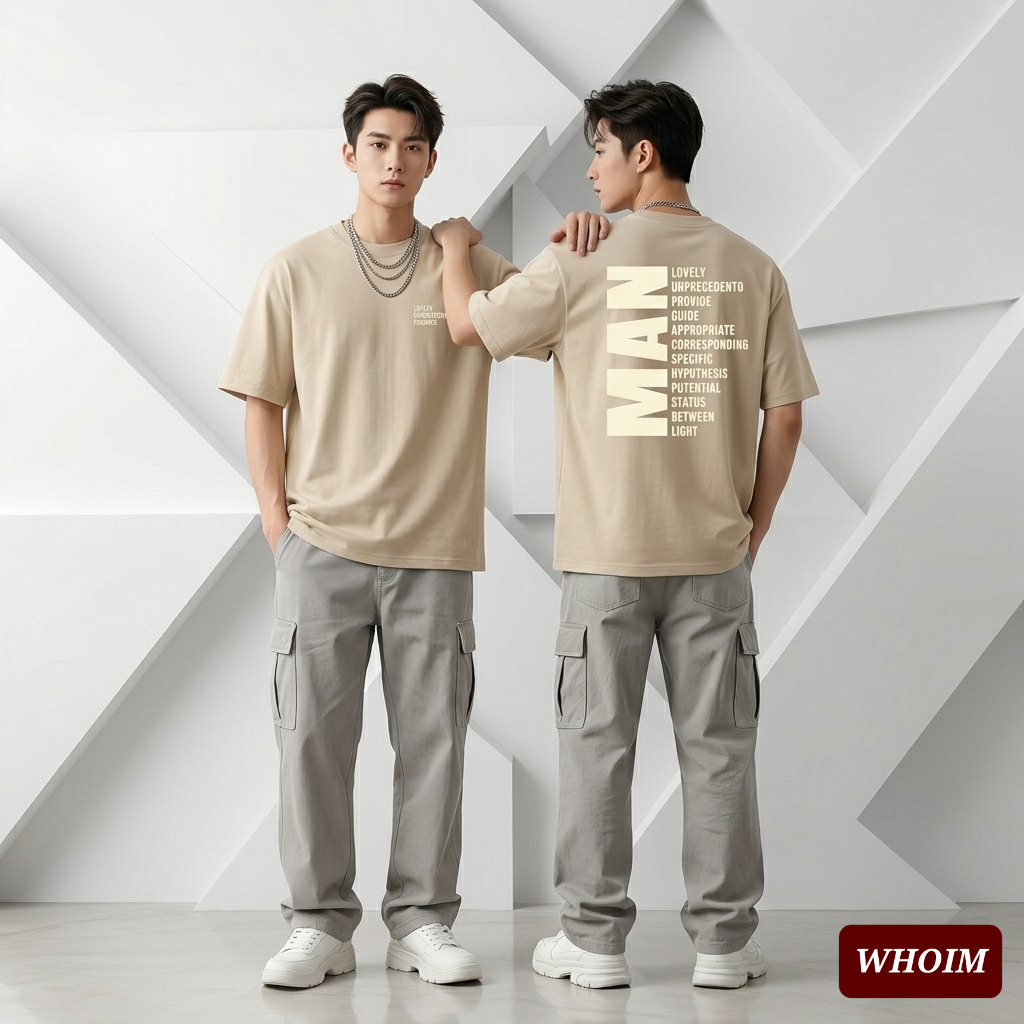 Drop Shoulder 'Man' Typography