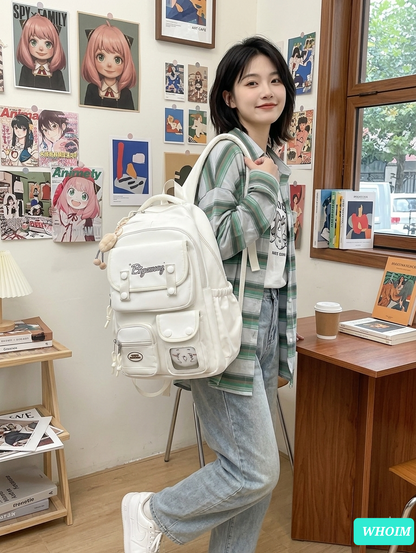 Whoim Stylish Multi-Pocket Student Backpack