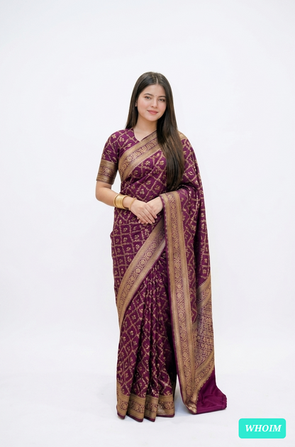 Elegant Japani Silk Saree with Blouse Piece | WHOIM