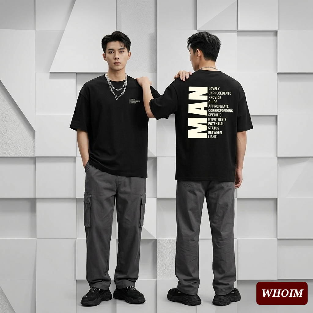 Drop Shoulder 'Man' Typography