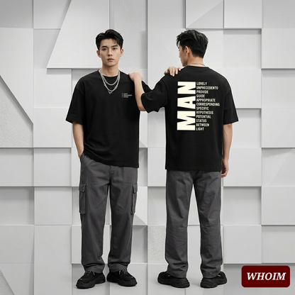 Drop Shoulder 'Man' Typography