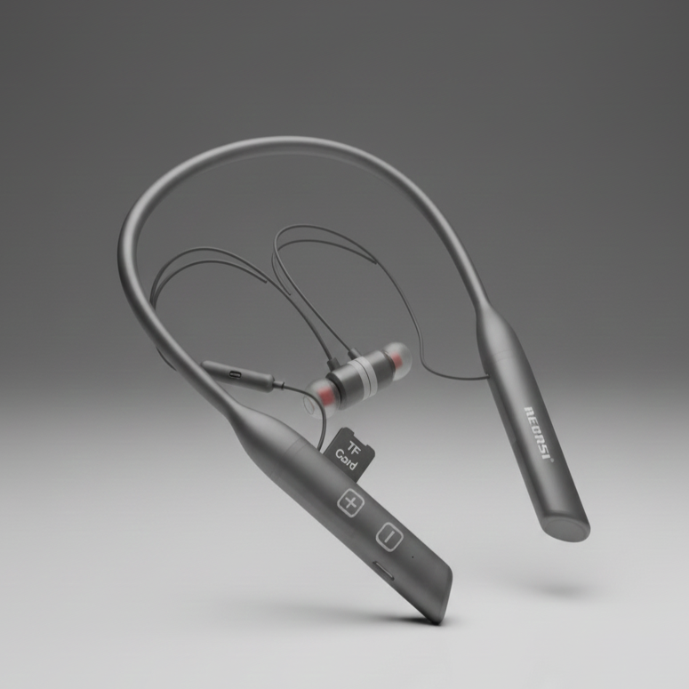 RECRSI RE-NY028 Hanging Neckband Earphone - Black(D-10820)