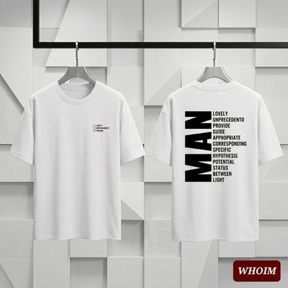Drop Shoulder 'Man' Typography