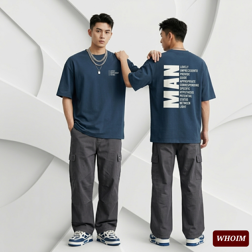 Drop Shoulder 'Man' Typography