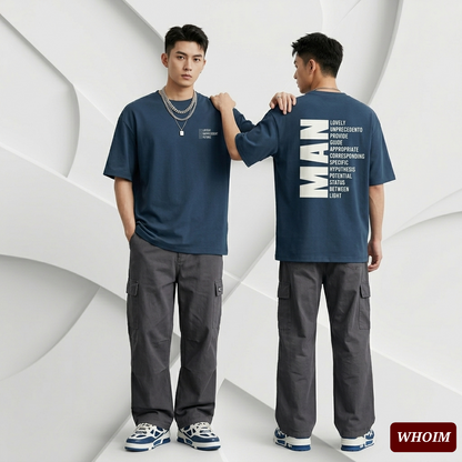 Drop Shoulder 'Man' Typography