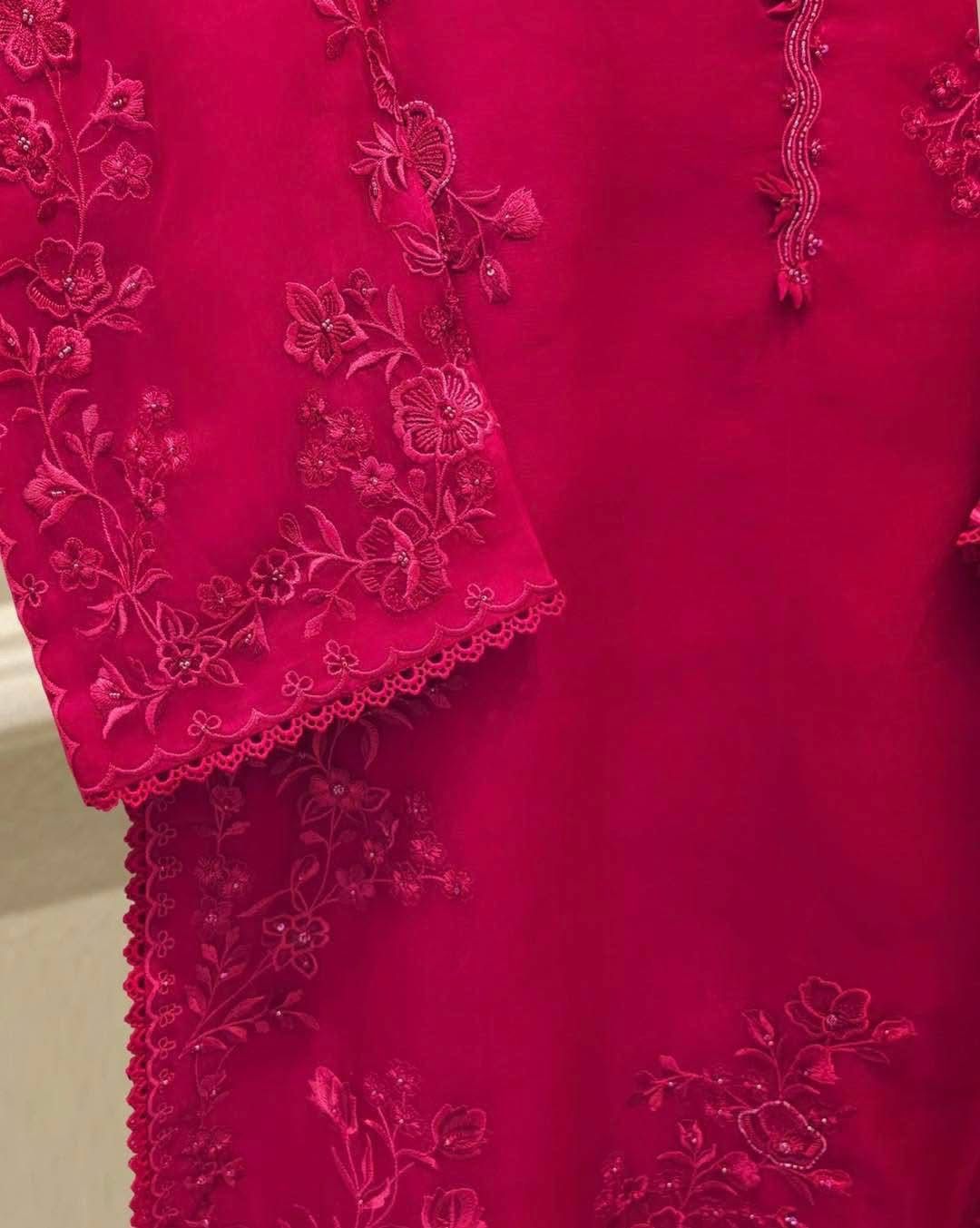 Aghanoor Inspired Premium Embroidered Pakistani Dress Set for Women | Cotton Blend & Georgette |