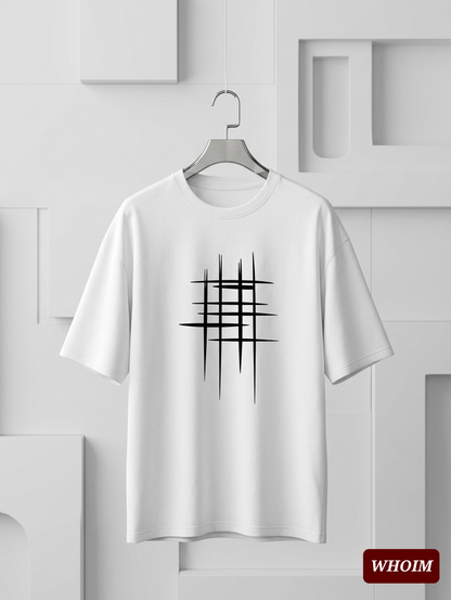 Whoim Linear Form Drop Shoulder Tee for Men