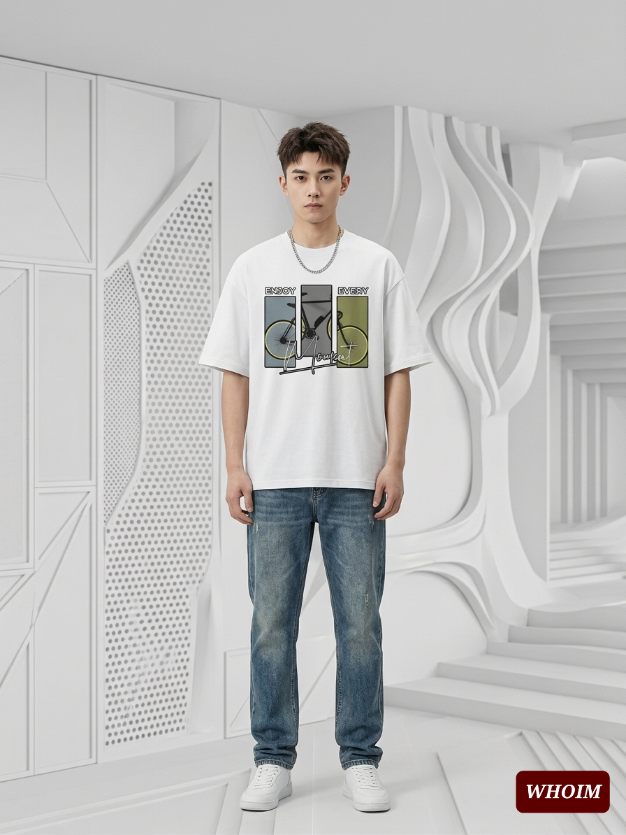 Whoim Signature Men's Bicycle Moment Drop Shoulder T-shirt