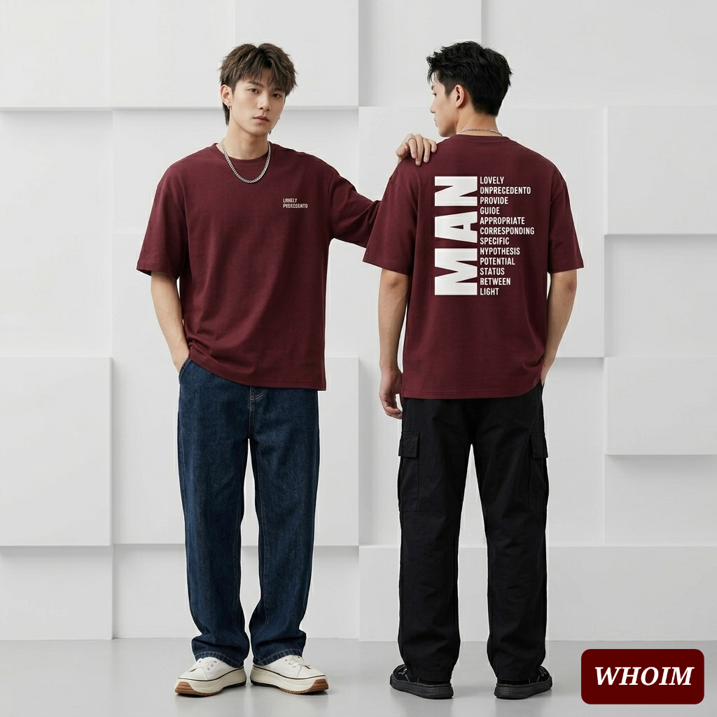 Drop Shoulder 'Man' Typography