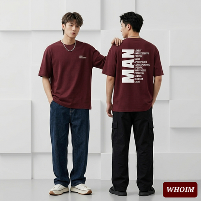 Drop Shoulder 'Man' Typography