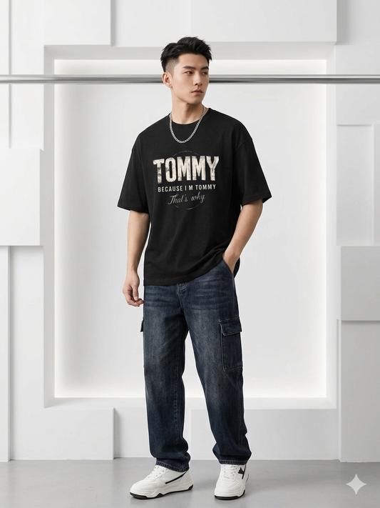 Whoim 'Tommy' Graphic Drop Shoulder T-Shirt for Men